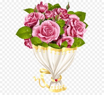 Flower Clip art - Rose Bouquet with Heart Transparent PNG Clip Art Image 