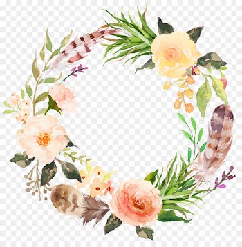 Flower Clip art - Watercolor aesthetic style floral wreath 