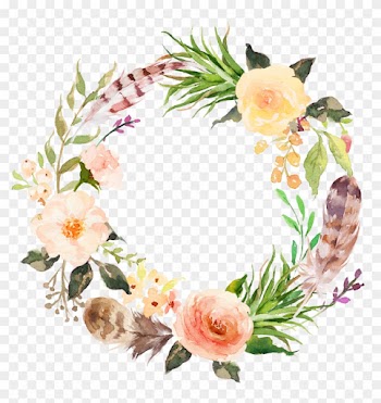 Flower Clip Art - Watercolour Floral Wreath Print