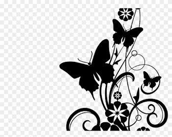 Flower Clipart Black White - Black Floral Border Png