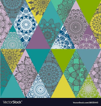 Flower color mandala pattern vector image