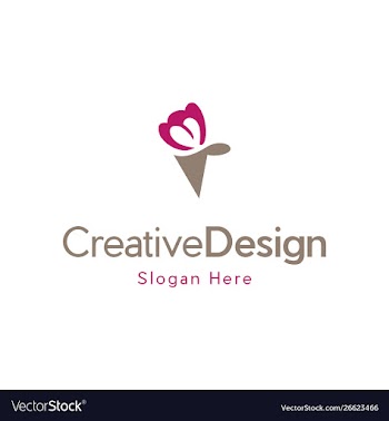 Flower cone creative business logo vector image