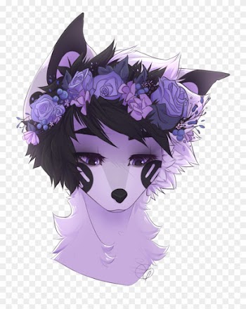 Flower Crown Doggo By Sleepygrim On Deviantart Flower - Wolf With A Flower Crown