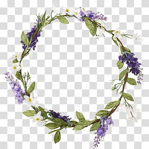 Flower Crowns, purple and white flower wreath illustration transparent background PNG clipart