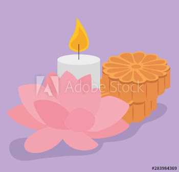 flower decoration with candle design and cookies