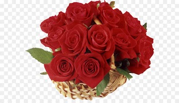 Flower delivery Floristry Rose Basket - Basket with Red Roses Clipart 