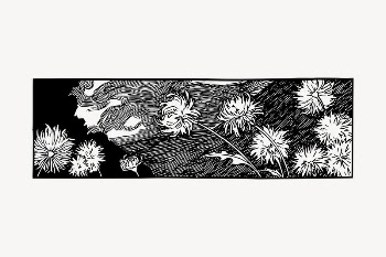 Flower divider clipart, vintage border | Free Vector - rawpixel
