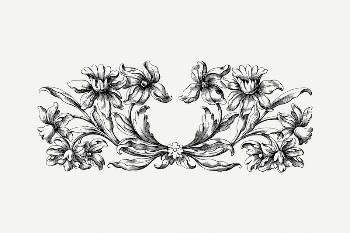 Flower divider clipart, vintage illustration | Free PSD Illustration - rawpixel