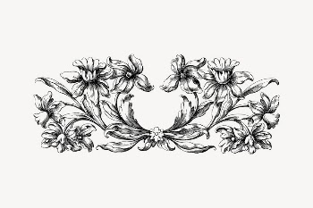 Flower divider collage element, drawing | Free Vector Illustration - rawpixel