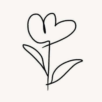 Flower doodle clipart, simple design | Free PSD - rawpixel