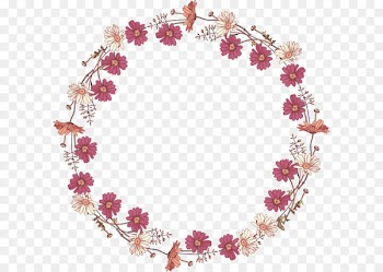 Flower Drawing Vine - Red and fresh flowers border texture 