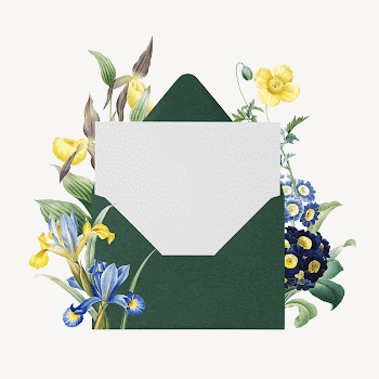 Flower envelope, botanical illustration collage | Free Photo - rawpixel