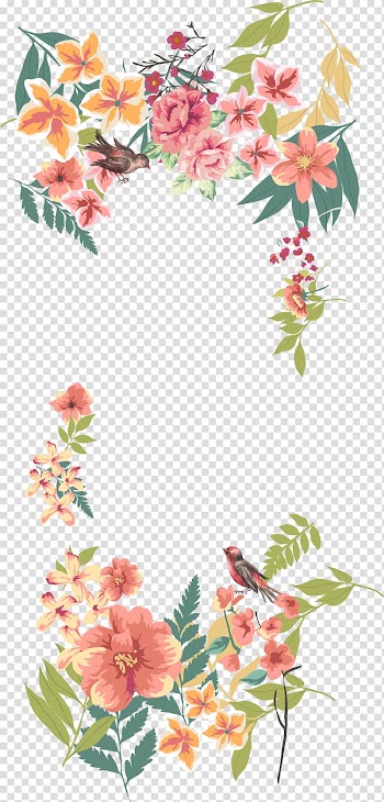 Flower Euclidean Floral design, hand painted flower borders, pink and white roses illustration transparent background PNG clipart