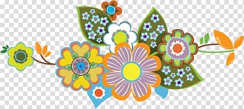 Flower Euclidean Illustration, Colorful floral decoration transparent background PNG clipart