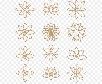 Flower Euclidean vector Icon - Golden religious flowers 