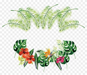 Flower Euclidean Vector Rose Icon - Tropical Leaves Watercolor Png