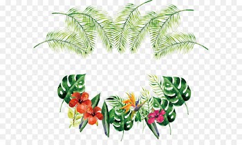 Flower Euclidean vector Rose Icon - Watercolor Tropical Bottle Border 