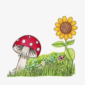Flower field sticker, nature illustration | Free PSD - rawpixel