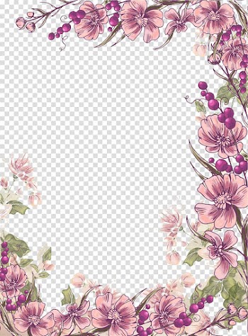 Flower Floral design Euclidean Illustration, Ink purple flowers border background, purple petaled flowers illustration transparent background PNG clipart