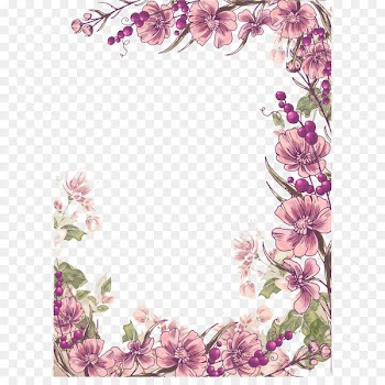 Flower Floral design Euclidean vector Illustration - Ink purple flowers border background 