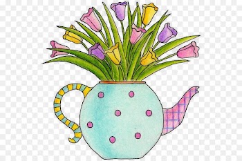 Flower Floral design - Hand-painted vase teapot 
