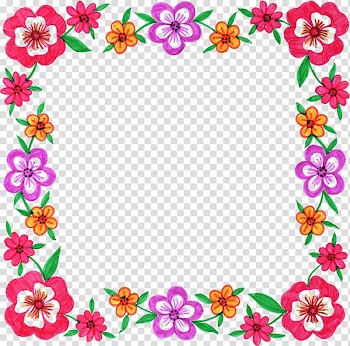Flower Floral design , square frame transparent background PNG clipart