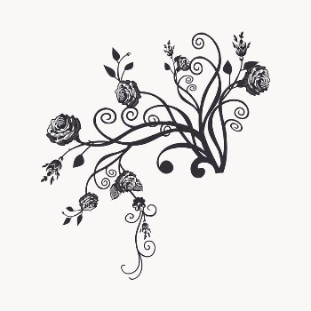 Flower flourish illustration clipart vector. | Free Vector - rawpixel