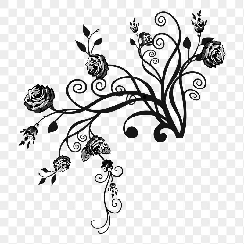 Flower flourish png sticker illustration, | Free PNG - rawpixel