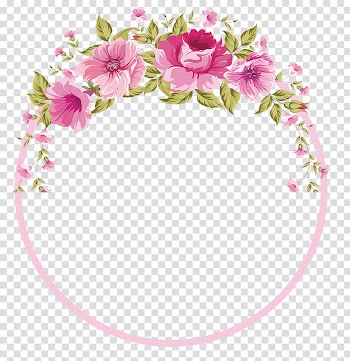 Flower , Flowers Border, pink and green flowers border transparent background PNG clipart