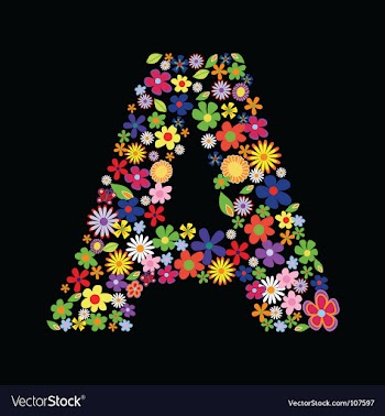 Flower font letter A vector image