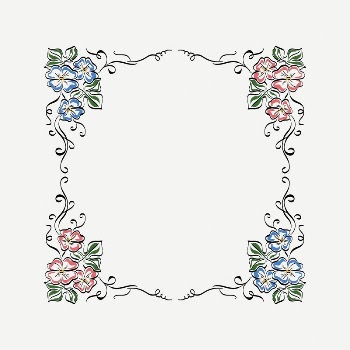 Flower frame collage element, vintage | Free PSD Illustration - rawpixel