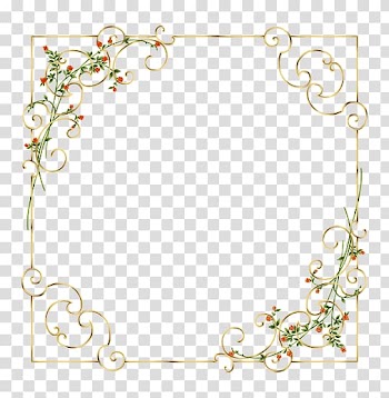 Flower frame illustration, , Elegant border of flowers and plants transparent background PNG clipart
