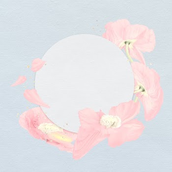 Flower frame PSD, pink poppy abstract art | Free stock illustration | High Resolution graphic