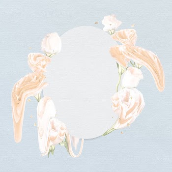 Flower frame PSD, white rose abstract art | Free stock illustration | High Resolution graphic
