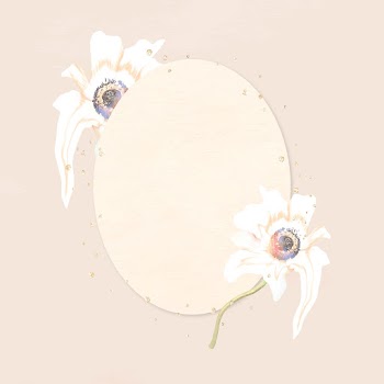 Flower frame vector, white anemone abstract… | Free stock illustration | High Resolution graphic