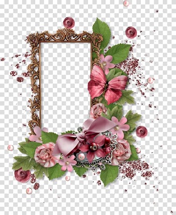 Flower Frames , butterfly frame transparent background PNG clipart