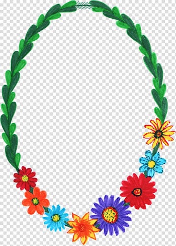 Flower Frames Oval , flower border transparent background PNG clipart