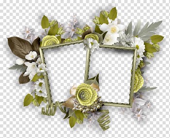 Flower Frames, square frame transparent background PNG clipart