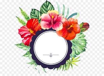 Flower garden - Hand painted watercolor flower borders 