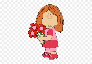 Flower Girl Clipart - Girl With Flowers Clip Art