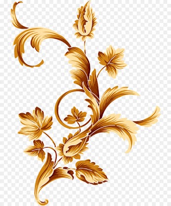 Flower Gold Color Clip art - gold border 