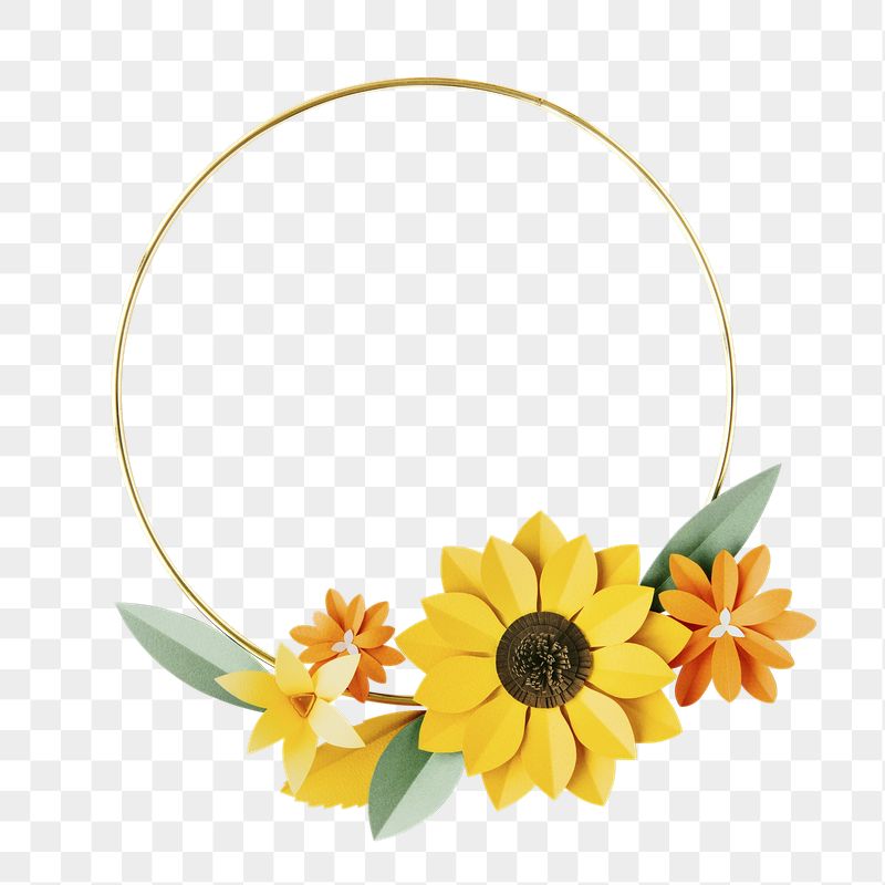 Flower gold frame png sticker, | Free PNG - rawpixel