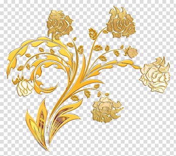 Flower Gold Ornament , flower transparent background PNG clipart
