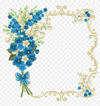 Flower - Google'da Ara - Blue Floral Frame Png