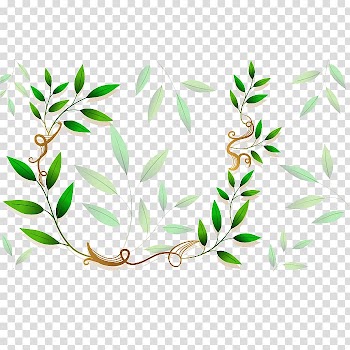 Flower , Green leaf frame transparent background PNG clipart