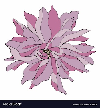  					Flower hand drawing vector image														