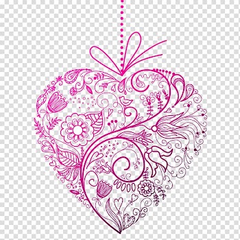 Flower Heart Floral design , purple heart transparent background PNG clipart