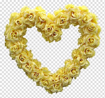 Flower Heart Rose Wreath, Flowers Heart transparent background PNG clipart