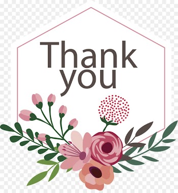 Flower - Hexagonal flower decoration thanks card 