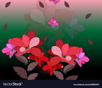flower icon colored classical handdrawn
